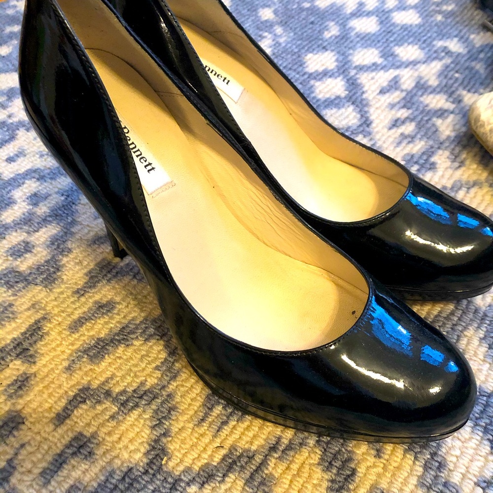 LK Bennett black patten leather heels
